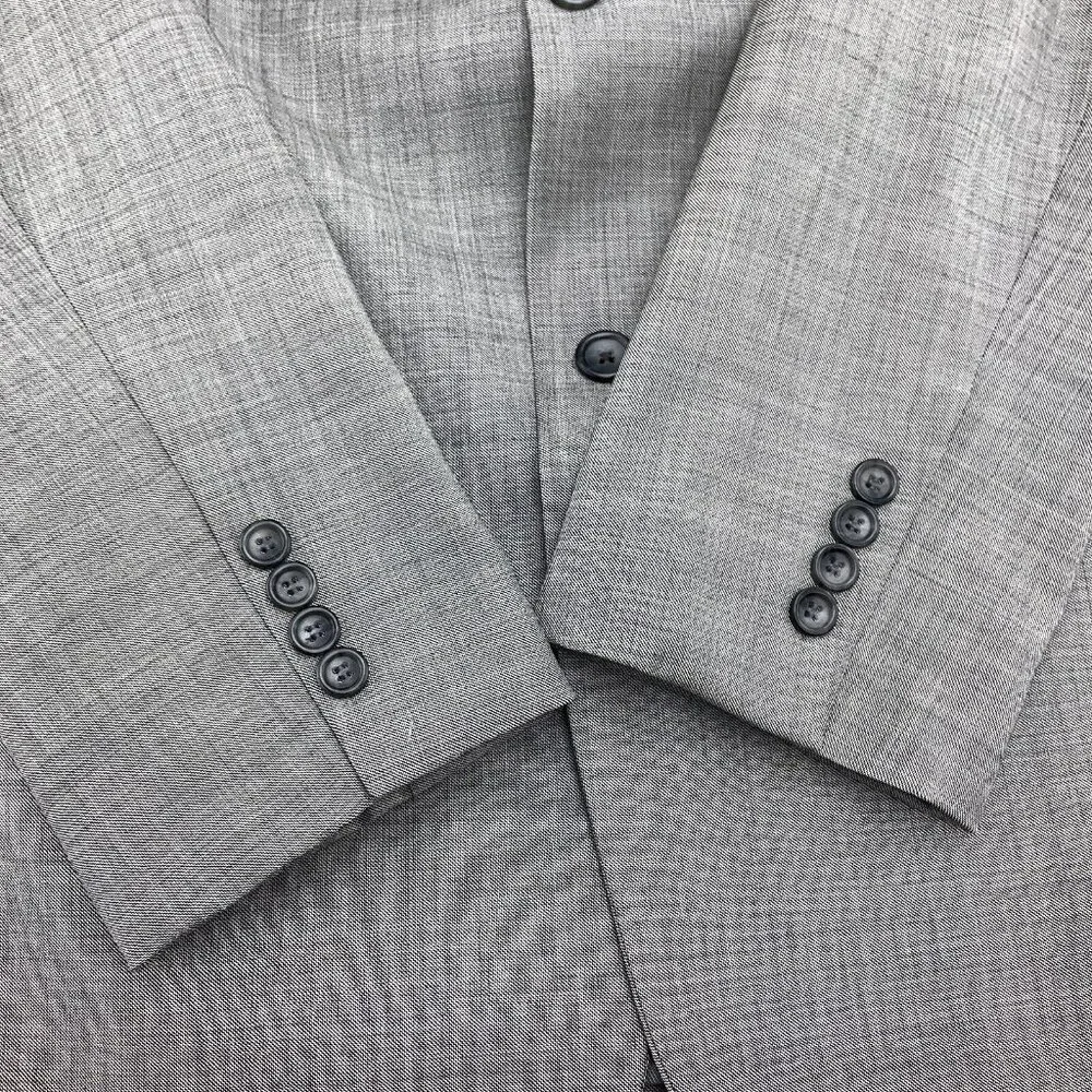 Pronto Uomo Blazer Men 44XLong Gray Double Vent Classic Career‎ Suit Jacket Wool